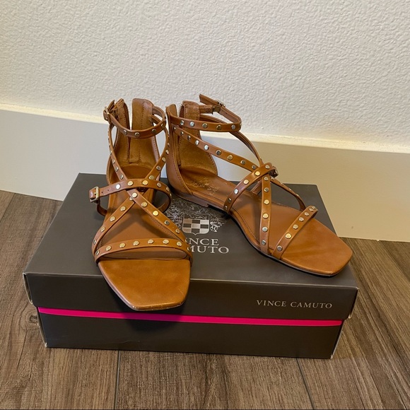 Vince Camuto | Shoes | Vince Camuto Seseti Strappy Gladiator Gold Stud Sandals | Poshmark